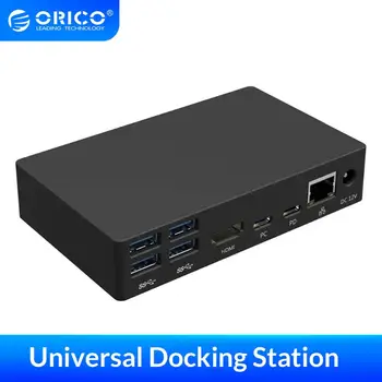 

ORICO USB 3.0 HUB Type-C PD Charging Docking Station Type-C to HDMI/RJ45/USB3.0-A * 6/Audio/Microphone Universal Docking Station