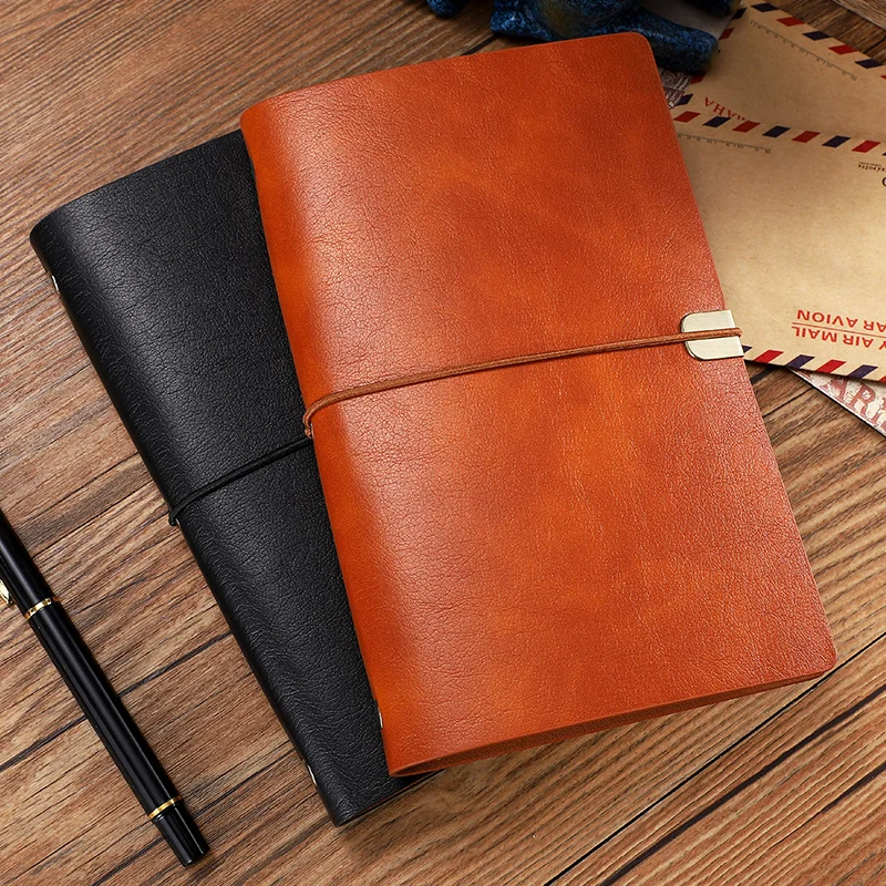 A6 A5 PU Leather Notebook 2024 Diary Journal Soft Cover Note Book Spiral Binder Business Office Notepad Planner Refillable