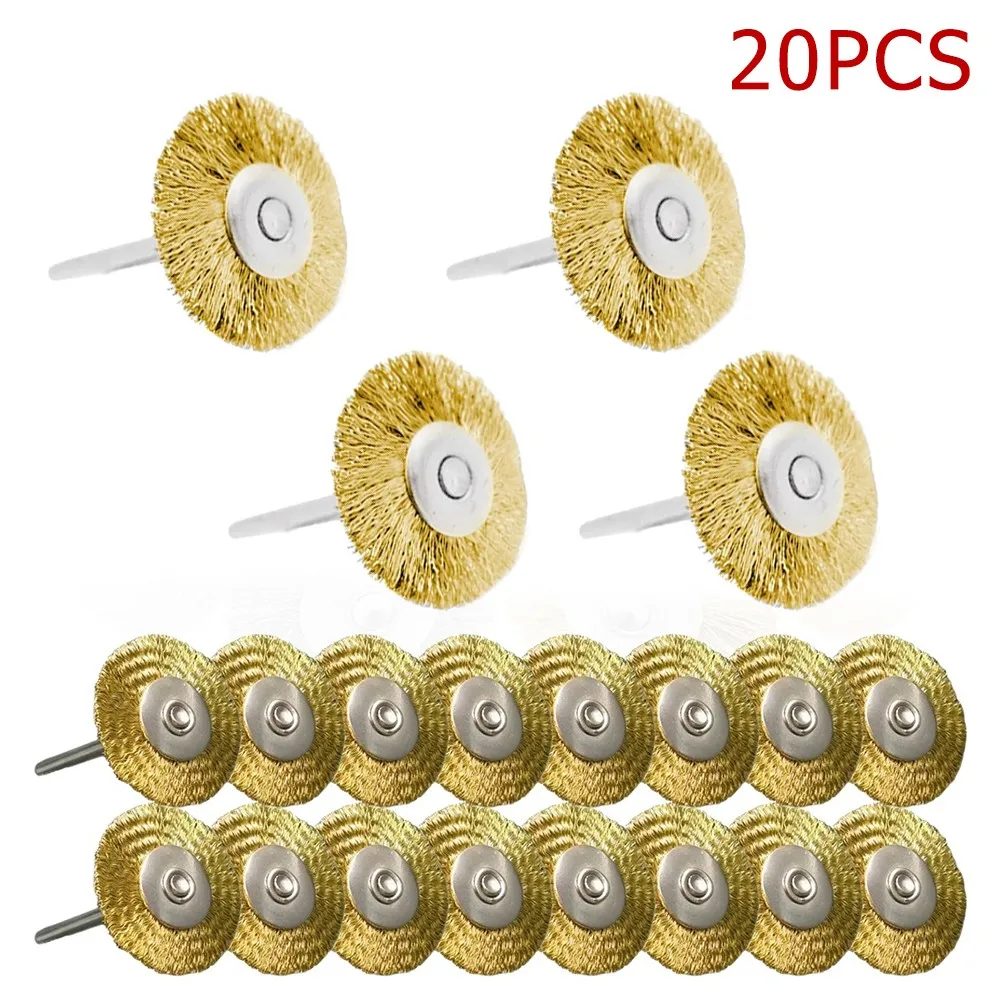 Copper Wire Brushs Brass Wheel Brushes Polishing Tool For Grinder 20pcs