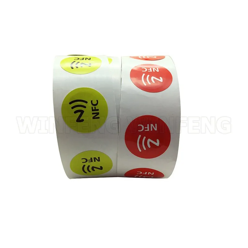 

ISO14443A 13.56MHZ RFID Chip NFC Ntag 213 Tag Sticker Yellow 30mm Diameter RFID Tag For Samsung Mobile Phone NFC Payment