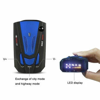 

Car Radar Detector 16 Band Voice Alert V7 Anti Speed Radar Signal Detection LED Display Safe Detector Speed Voice Alert Warning