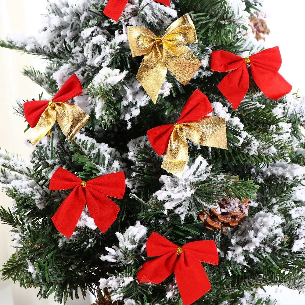 12Pcs DIY Bowknot Home Garden Festival Christmas Xmas Tree Hanging Pendant Decor 