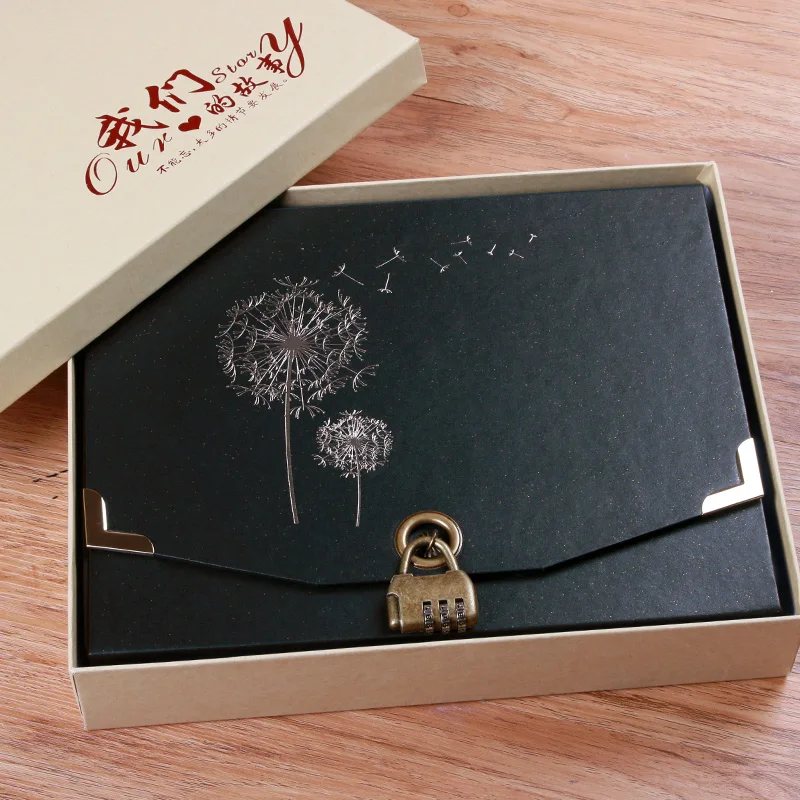 Пароль блокировки альбом «сделай сам» ручной работы паста альбом пара ребенок растут этот креативный подарок на день рождения фотоальбом для полароидов идеальный дневник - Цвет: Password Gift box