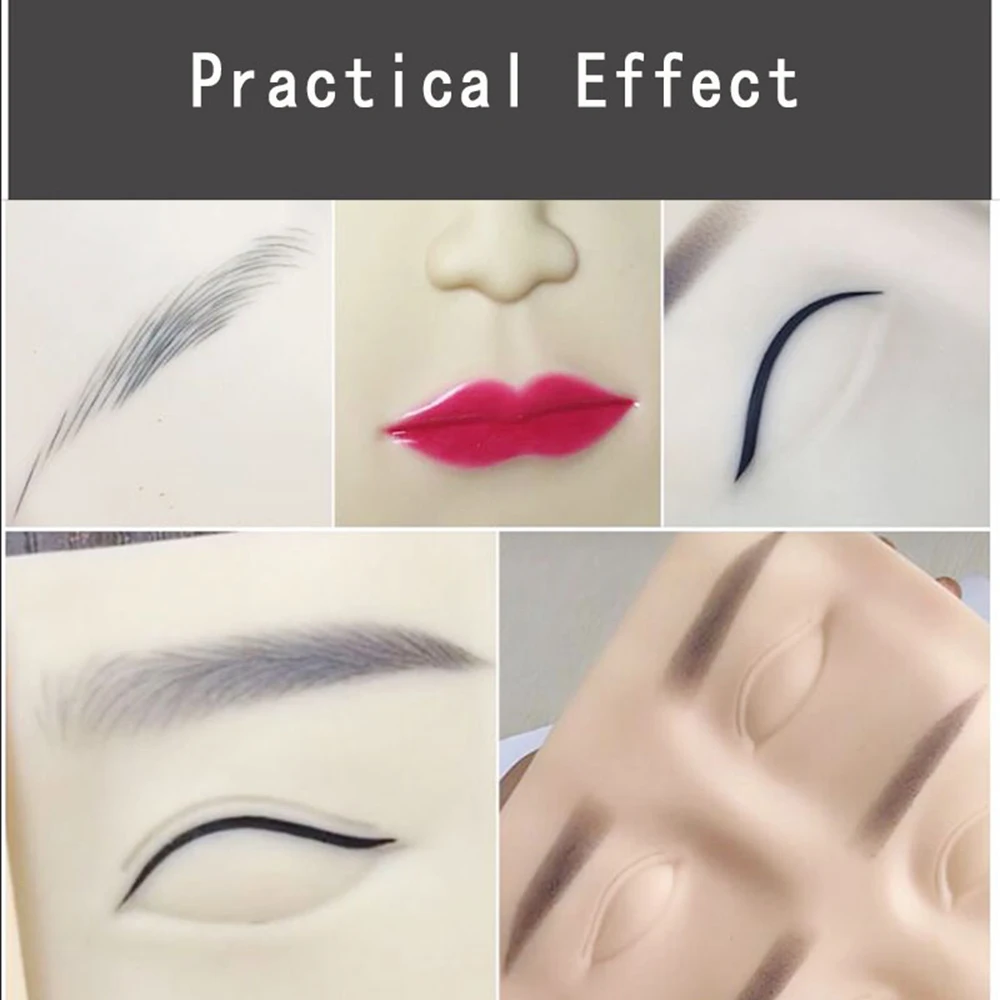 5Pcs Silicone Face Tattoo Practice Skin Permanent Makeup Eyebrows Lips Microblading Tattoo Beginner Supplies Tools