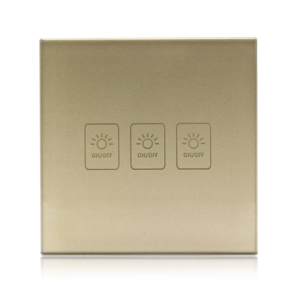 Gold3 Channel Tuya WiFi Smart Touch Switch 300 Вт/панель управления каналом приложение Smart Life Совместимо с Amazon Alexa и Google Home control - Цвет: Gold3 Channel