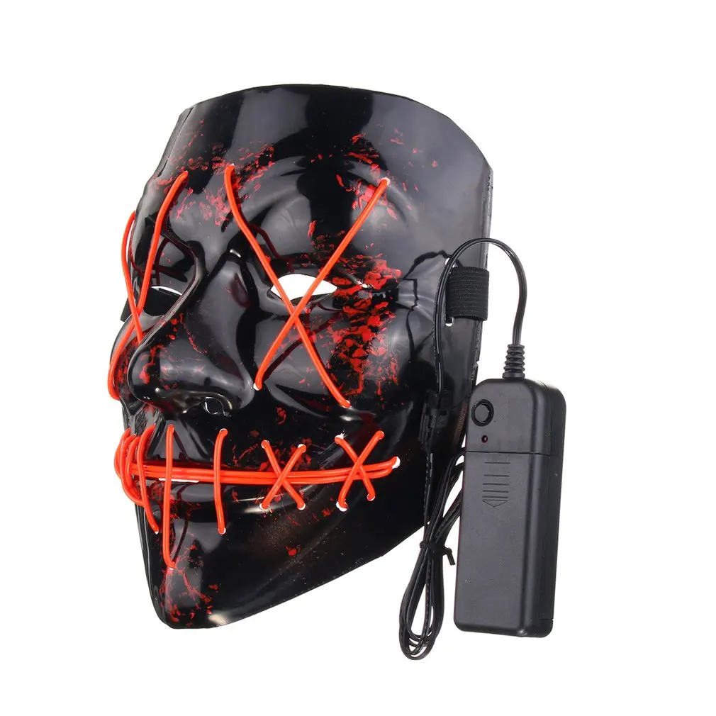 Funny LED Light Up Flash Mask Halloween Party Night Club Festival Men Women Costume Cosplay LED Novelties Mask DJ Mask