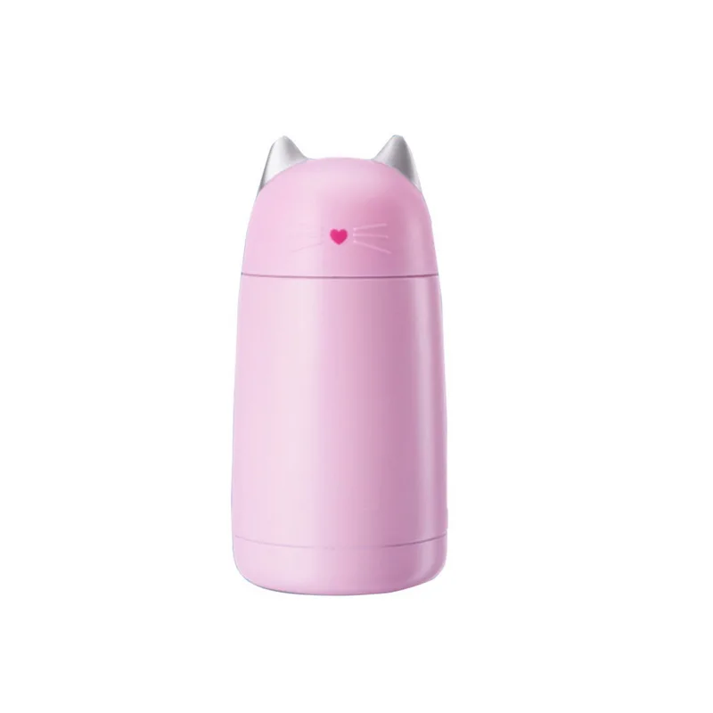 Urijk 330 мл портативный вакуумный термос с изоляцией из нержавеющей стали Термочашка кухонная посуда для питья кошки узор термос для мальчиков и девочек - Цвет: pink