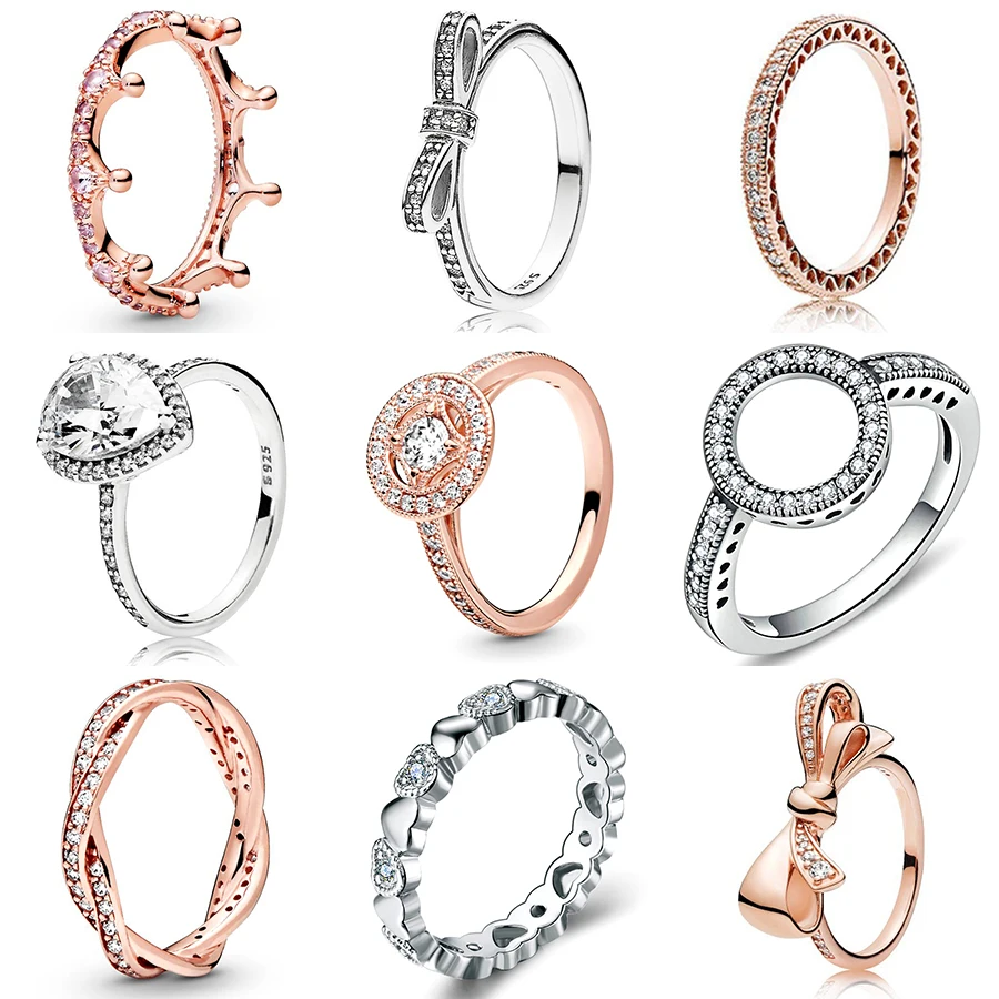 CUTEECO розовое золото серебро Циркон Обручальное кольцо кристалл обручальные кольца для женщин модные ювелирные изделия подарок Anillos Mujer