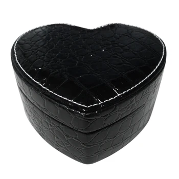 

Heart Shape Jewelry Display Box Pu Leather Portable Box Gift Jewelery Storage Organizer Detachable Display Box 1Pcs -Black