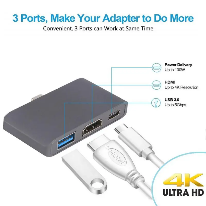 Thunderbolt 3 usb type C Узловая док-станция в режим HDMI Dex для Samsung Galaxy S8/S9 NAND с PD USB 3,0 для Macbook Pro USB-C