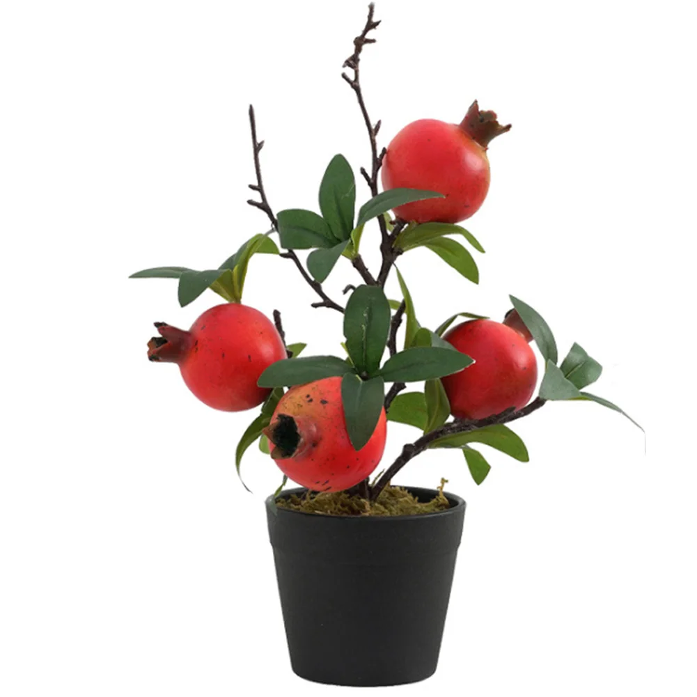 

Imitation Plants Artificial Flowerpot Pomegranate Bonsai Mini Artificial Green Plant Christmashome Decoration Accessories