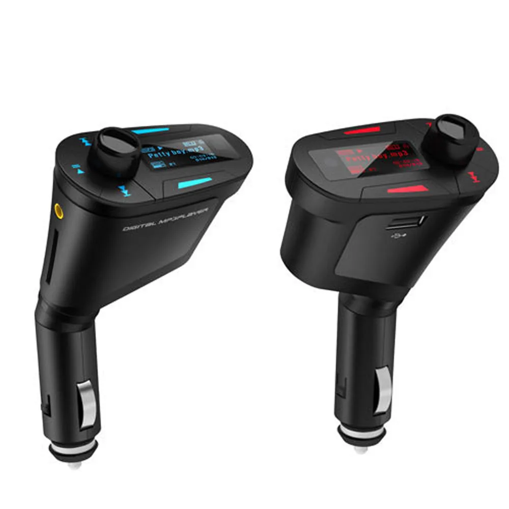 Автомобильный комплект mp3-плеер аудио fm-передатчик Дистанционный USB SD карта Aux двойной выход# T2