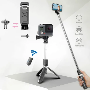 

Bluetooth Selfie Stick For Gorpro Sports Camera Tripod Wireless Remote Shutter Foldable Monopod For iPhone Xiaomi Phone Holder