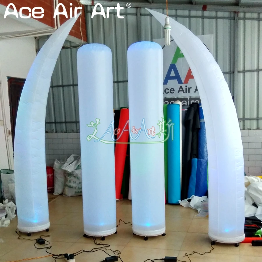 2 PCS Led Inflatable Lighting Tube Column Air Blown Inflatable Pillar and Cones For DJ and Club Background Decor 3