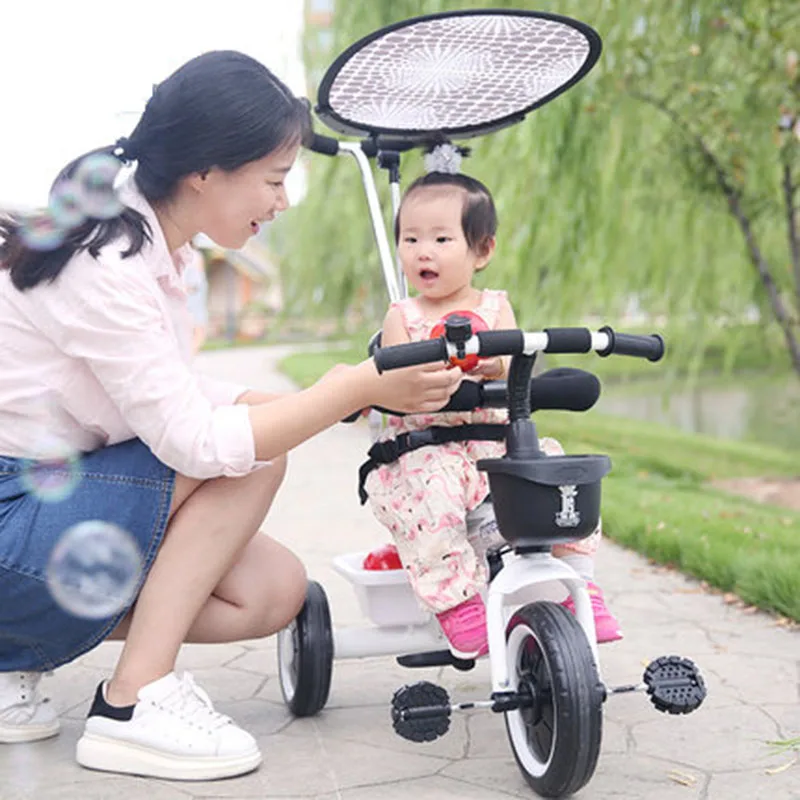 Новая детская коляска на колёсах трехколесный затенение три использования тележки легко путешествовать 1-3-5 лет детский велосипед