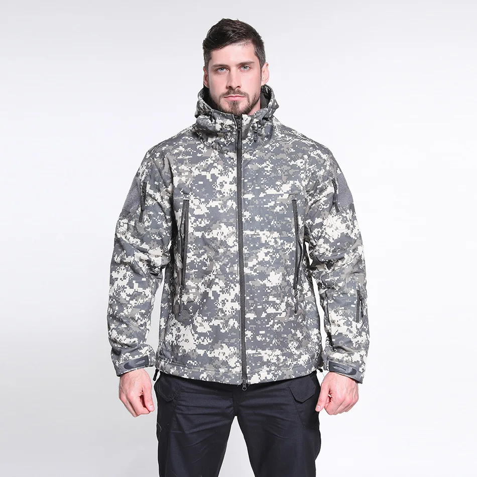 Shark Skin Soft Shell V5 Military Tactical Jacket Men Waterproof Windproof Soft Shell Windbreaker Camouflage Army Coats SA-8 - Color: 5