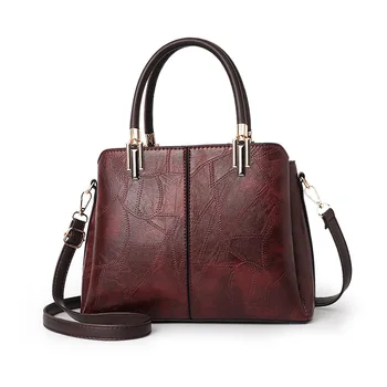 

New Famous Brand Designer Handbags Leather Bags Women Large Capacity Vintage Hand Top-Handle Bags Solid Tote Ladies Shoulder Bag
