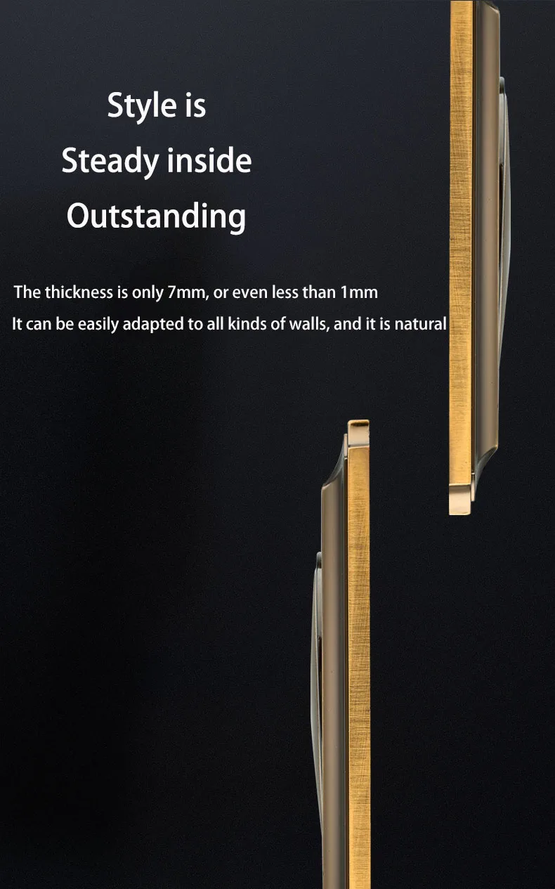 panneau brossé en bronze interrupteur voies gang type interrupteur mural