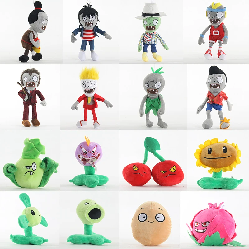 

30 CM Plants vs Zombies PVZ Plush Toys Bearded Zombie Decorations Sunflower Plush Doll Soft Stuffed Toy for Kids Children Gift