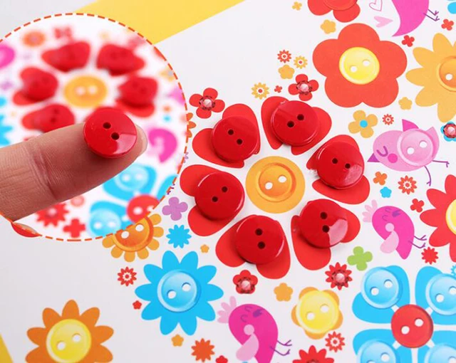 5Pcs DIY Craft Toys Button Stickers Pompom Stickers Diamond Stickers Painting Drawing Toys Handmand Craft Kit Children Toys ZXH 5