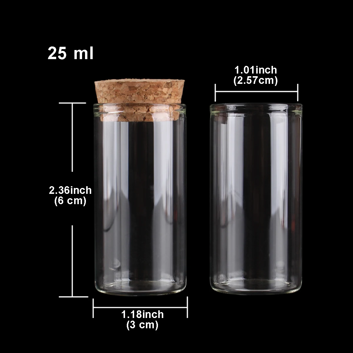 Elegant Glass Test Tubes with Cork Stoppers - Set of 24 Versatile Dragee Jars