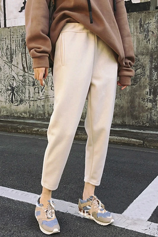 Повседневные теплые женские брюки Obrix спортивные до щиколотки с высокой талией