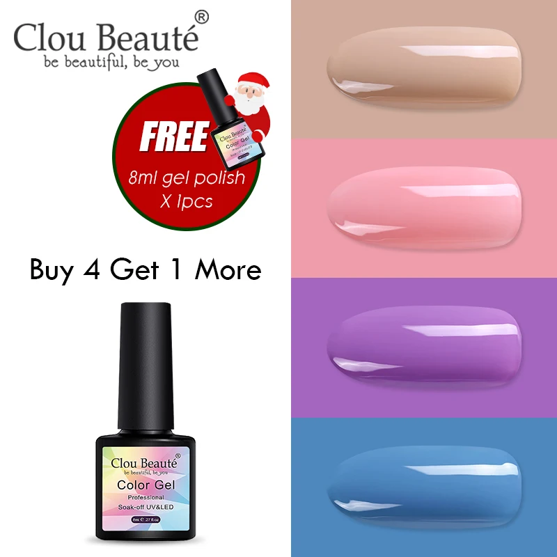 ZH30 Набор гель-лаков для ногтей Clou Beaute, 4 шт., Полупостоянный лак для ногтей Vernis, блестящий гель, долговечный гель для ногтей - Цвет: ZH30