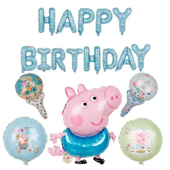 

1set George Peppa Pig Foil Balloons peppa pig happy birthday letter globos baby shower birthday party Decorations Kids Toys gift