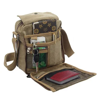 

1 Pcs Canvas Shoulder Bag Men's Outdoors Shoulder Package Multifunctional