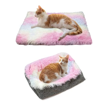 

Foldable Pet Bed Mats Warm Soft Cushion Small Dog Rest Dual-use Coloured Blanket Winter Warm Sleeping Puppy Cats Nest Sleep Pads