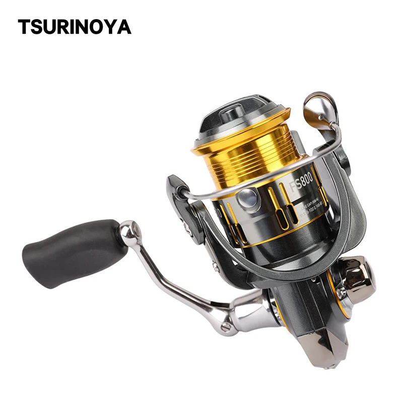 Online TSURINOYA FS800 Forelle Spinning Reel Süßwasser Salzwasser Metall Spool Angeln Reel Max Drag 4KG 185g 9 + 1 lager Verhältnis 5,2 1