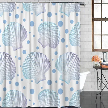 

Shower Curtain Waterproof Polyester Fabric Shower Curtain Abstract Shell Pattern