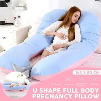 

145x80cm Pregnancy Pillow Side Sleeper Pregnant Bedding Full Body U-Shape Cushion Long Sleeping Multifunctional Maternity Pillow