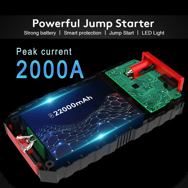 UTRAI 2000A Jump Starter Power Bank 22000mAh Portable Charger Starting Device For 8.0L/6.0L Emergency Car Battery Jump Starter 2