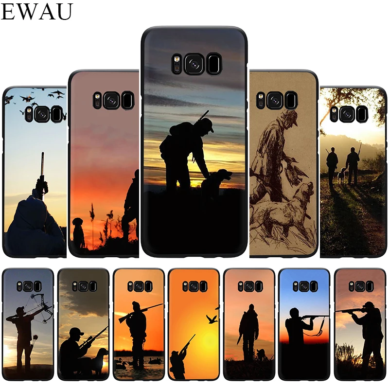 

EWAU Hunter Dog hunting Silicone phone case for Samsung Galaxy S6 S7 Edge S8 S9 S10 Plus S10e Note 8 9 10 M10 20 30 40