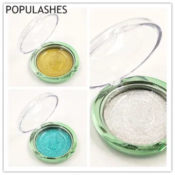 

Wholesale Green Lash Box Packaging Bulk Empty Round Case Mink Eyelash Package with tray Color Lash Box Makeup Accessories