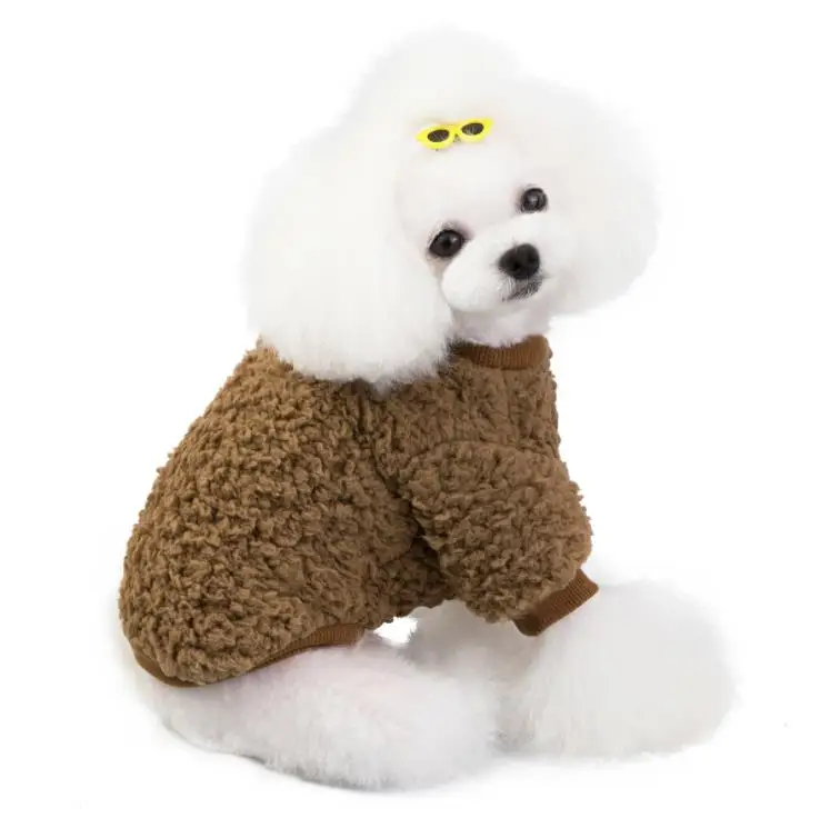 Одежда для собак, кошек, зимняя теплая одежда из плотного флиса, двухногие толстовки, пальто для маленьких собак, щенков Тедди