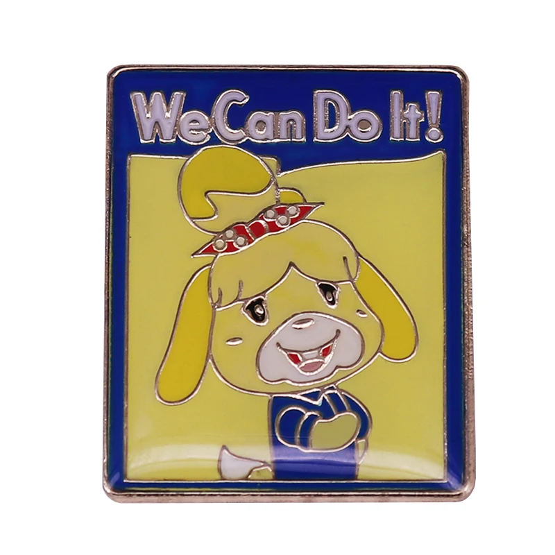 Isabelle the Riveter Funny Mashup Pin Animal Crossing Fans Transformative Art Addition.JPG