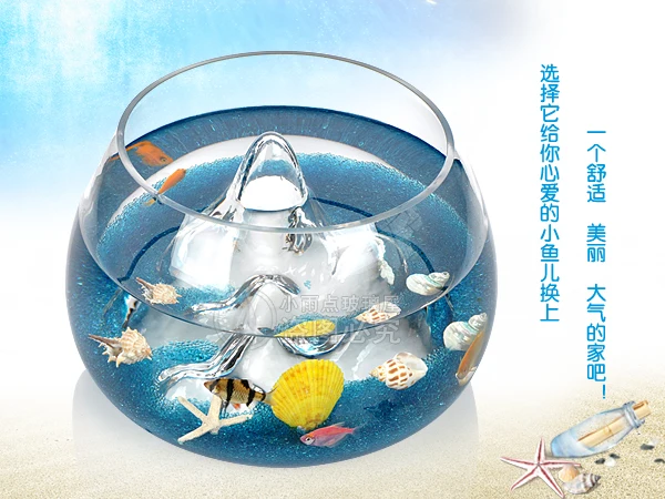Transparent Landscape Glass Aquarium Living Room Small Creative Goldfish Tank Living Room Lazy Fish Tank Big Aquarium Tank