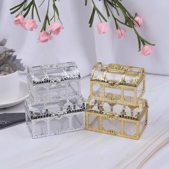 

Transparent Organizer Trinket Treasure Storage Mini Home Case Chest Collectibles Desktop Gem Candy Makeup Pirate Jewelry Box