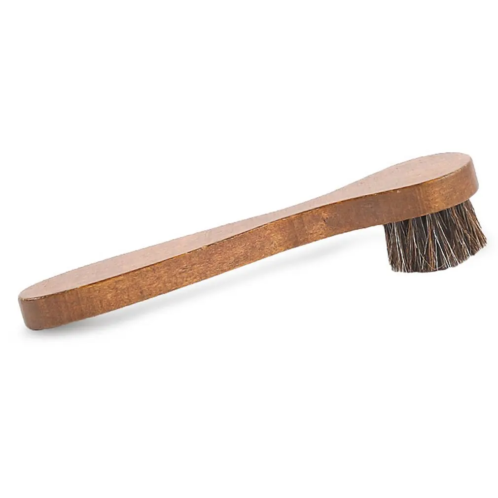 Handle Long Maple Brush Horse Hair Smooth Leather Shoes Special Cleaning Brush Shoes Brush Horse Hair