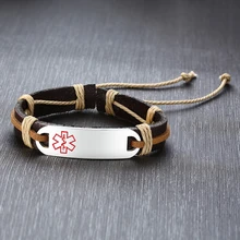 Регулируемый персонализированный идентификатор медицинской опасности браслет для женщин и мужчин диабет SOS свяжитесь с бесплатной гравировкой