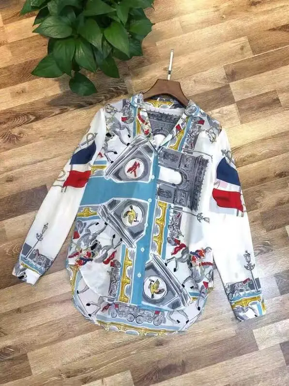 AH12348, модные женские блузки и рубашки,, Подиумные, Роскошные, известный бренд, Европейский дизайн, вечерние, стильная женская одежда