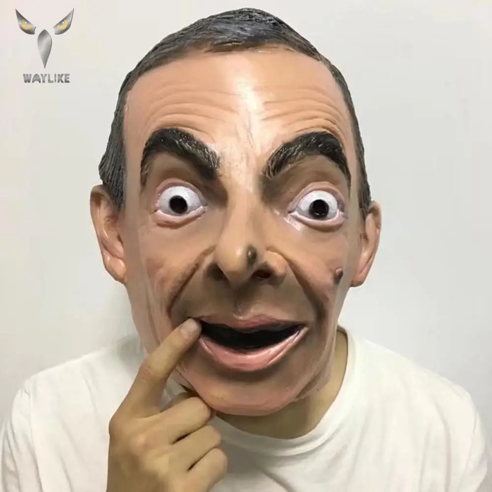 Waylike Хэллоуин реалистичный Mr Bean маскарадные латексные маски на всю голову