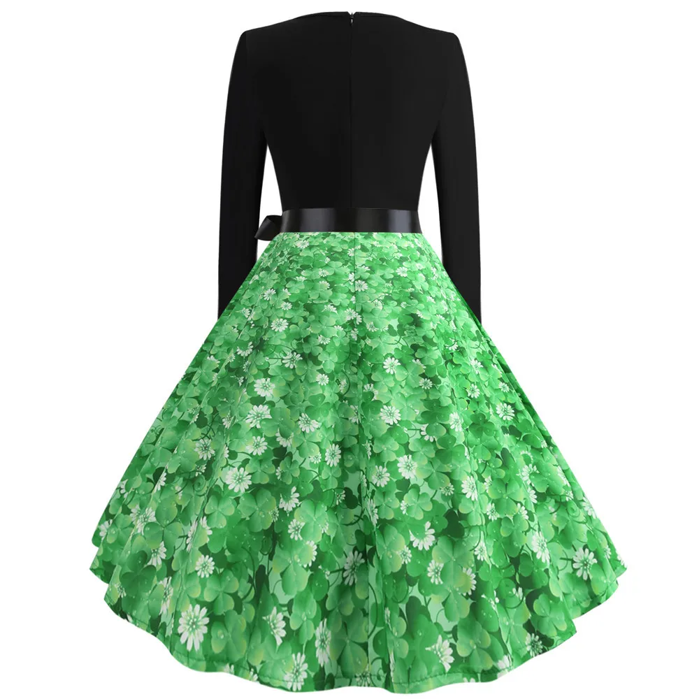2019 парады Святого Патрика Ирландское платье ко Дню Sunday Retro Lucky You Green Three Leaf Shamrock Clover