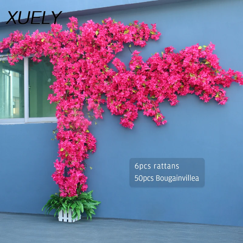 ArtificialFlowersTreeVineBougainvilleaSetFlowerWallBalcony