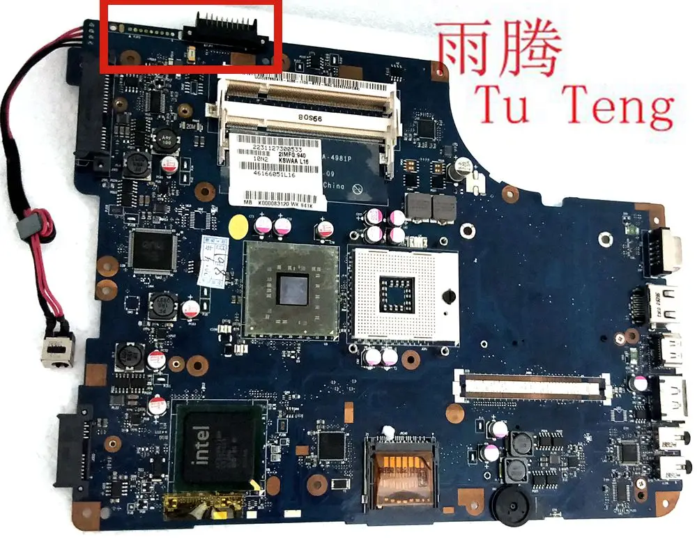 Материнская плата K000083110 для Toshiba Satellite L500 KSWAA LA 4981P ddr2 100% тест ок
