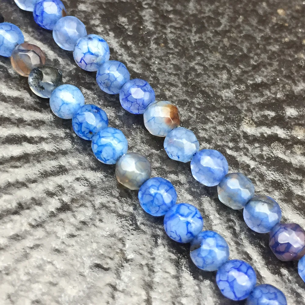 3mm  Natural Small Size Blue Agate Faceted Round Beads Gemstone Loose Beads DIY Jewelry Making Design for Bracelet GB668