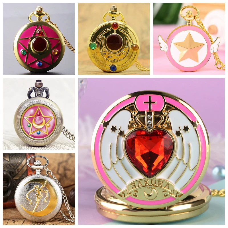 Chain Necklace Pocket-Watch Sailor Moon Cosplay Anime Pendant Gifts Unique Women Fashion
