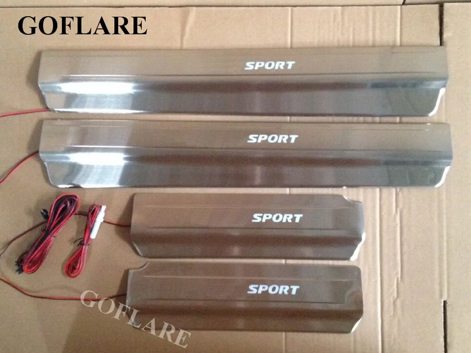 Led авто протектор порога для Mitsubishi Pajero Montero Sport KG/KH аксессуары 2008 2016 светящиеся